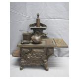 Cast Iron Crescent Toy Stove With Accessories