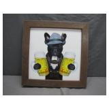 Framed Bulldog Artwork in Oktoberfest Style