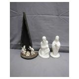 Handmade Nativity Scene with Two Figurines