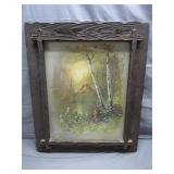 Wood-Framed Landscape Painting by Andres Orpinas Wood-Framed Landscape Painting by Andres Orpinas