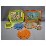 Walt Disney Tin Toy Dish Set with Mickey & Friends Walt Disney Tin Toy Dish Set with Mickey & Friends