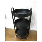 Three-Tier Rolling Metal Storage Cart Three-Tier Rolling Metal Storage Cart