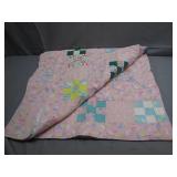 Handmade Patch Quilt with Pastel Design Handmade Patch Quilt with Pastel Design