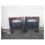 Durable Black and Red Sawhorses Durable Black and Red Sawhorses