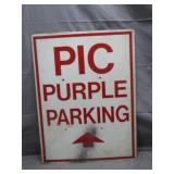 PIC Purple Parking Sign with Arrow PIC Purple Parking Sign with Arrow