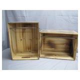 Two Rustic Wooden Storage Boxes Two Rustic Wooden Storage Boxes