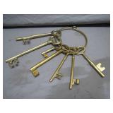 Brass Skeleton Keys on a Ring Brass Skeleton Keys on a Ring