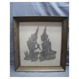 Thai Artwork Depicting Musicians Framed Thai Artwork Depicting Musicians Framed