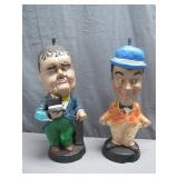 Comedic Character Figurine Pair Lamp Bases Comedic Character Figurine Pair Lamp Bases
