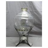 Art Deco Glass Dispenser with Metal Stand Art Deco Glass Dispenser with Metal Stand