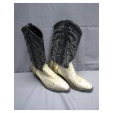 Gold & Black Snakeskin Cowboy Boots, Size 7M Gold & Black Snakeskin Cowboy Boots, Size 7M