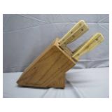 The Cook�s Bazaar Knife Set with Wooden Block The Cook�s Bazaar Knife Set with Wooden Block