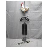 Rooster Welcome Wind Chime Decor Rooster Welcome Wind Chime Decor