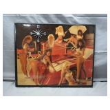 Wall Clock with Ladies and Red Sports Car Design Wall Clock with Ladies and Red Sports Car Design