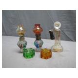 Glass Miniature Lamps Trio With Bases Glass Miniature Lamps Trio With Bases