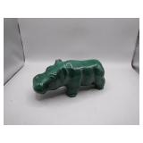 Adorable Handmade Malachite Hippo