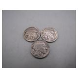 Three 1936 D & S Buffalo Nickels