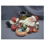 Heavy Chalkware Napping Santa Tree Stand Heavy Chalkware Napping Santa Tree Stand