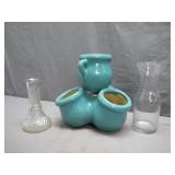 Turquoise Multi-Chambered Ceramic Planter Turquoise Multi-Chambered Ceramic Planter