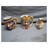 3 Character Mugs and Figural Pitcher 3 Character Mugs and Figural Pitcher
