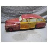 Large Tin Litho Toytown Woodie Station Wagon Large Tin Litho Toytown Woodie Station Wagon
