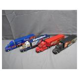 Four Collectible NASCAR Hauler Trucks Four Collectible NASCAR Hauler Trucks