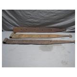 Three Rusty Strap Hinges with Holes Three Rusty Strap Hinges with Holes