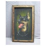 Framed Acrylic Portrait of a Doberman Framed Acrylic Portrait of a Doberman