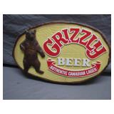 Grizzly Beer Wall Sign With Bear Design Grizzly Beer Wall Sign With Bear Design