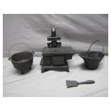 Miniature Cast Iron Stove Set with Accessories Miniature Cast Iron Stove Set with Accessories