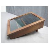 Wooden Slant-Top Display Case With Glass Lid Wooden Slant-Top Display Case With Glass Lid