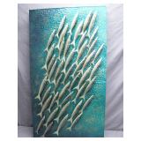 Large Embossed Artwork of Swimming Fish