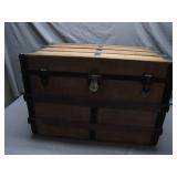 Wood and Metal-Bound Steamer Trunk