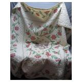 Hand-Stitched Quilt Featuring Floral and Eagle...