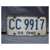 1969 Ohio License Plate