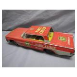 Taiyo Fire Chief Tin Toy Car