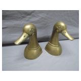 Brass Duck Head Bookends
