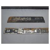 Henrico and Richmond License Topper Tags