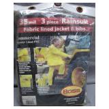 3-Piece Commercial PVC Yellow Rainsuit