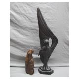 Two Carved Wooden Sculptures