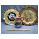 Decorative Plates and Scenic Ceramic Pitcher