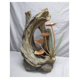 Naturalistic Water Fountain With Copper Accents