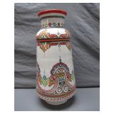 Enameled Ceramic Vase With Bold Patterns