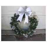 Artificial Holiday Wreath With Snowflake Accents