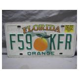 Florida License Plate with Orange Design
