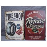 Two Retro Style Garage Metal Signs