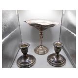 Set of Weighted Sterling Candleholders