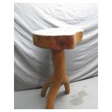 Rustic Three-Legged Wooden Live Edge Stool