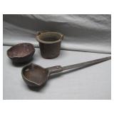 Iron Smelting Tools: Ladle, Pot, and Crucible