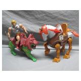 1980s He-Man Figures with Battle Cat and Stridor